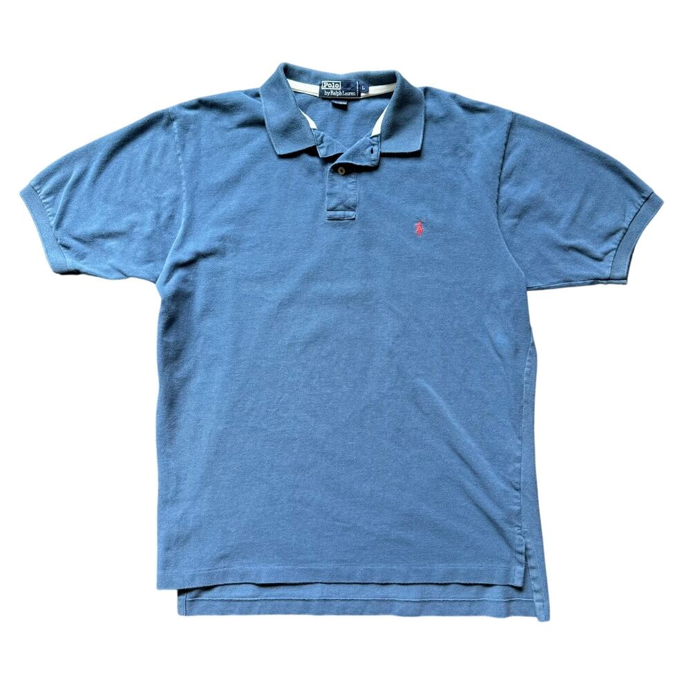 Polo Ralph Lauren Blue Cotton Polo Shirt Men’s Size L Red Pony Logo